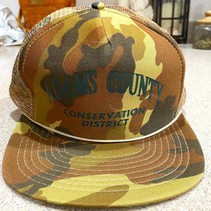 Vintage Adams County (PA) Conservation District Camo Rope Trucker Hat